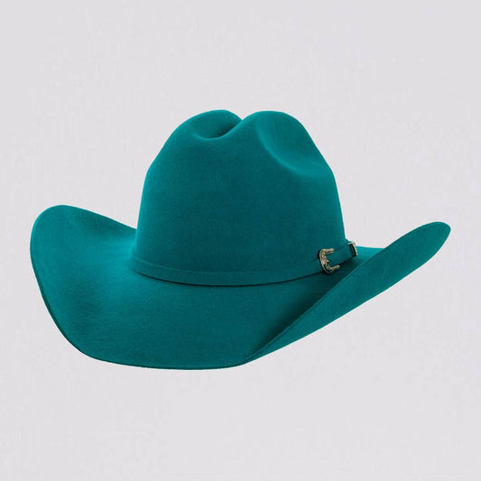 The American Hat Maker - Cattleman Felt Cowboy Hat w/ Band : Teal / SM