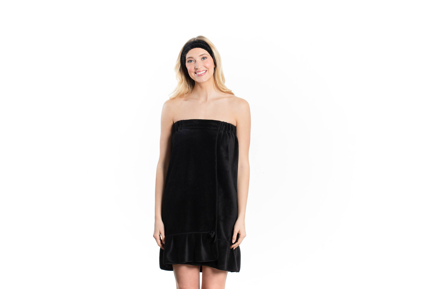 Spa Wrap with Ruffle - Black