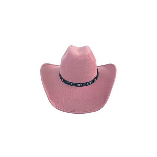 The Modern Cactus Co. - Unisex Vegan Suede Western Cowboy Hat: Medium (56-58cm) / Baby Pink