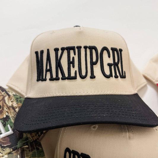 MAKEUPGRL - Trucker Hat: Black and Cream
