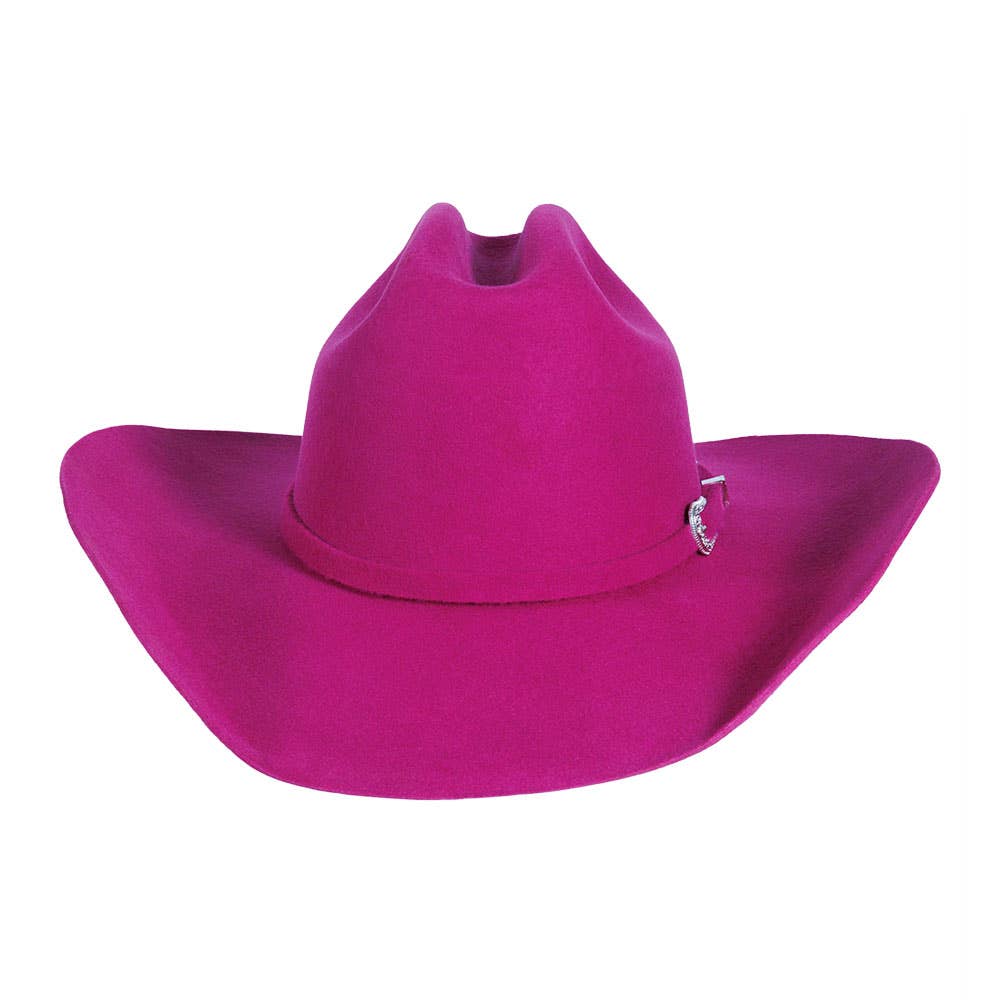 The American Hat Makers - Cattleman Felt Cowboy Hat w/ Band : Pink / SM