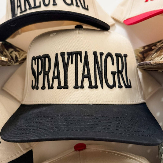 SPRAYTANGRL - Trucker Hat: Black and Cream