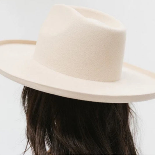 Gigi Pip - Amelia Pencil Brim Fedora Hat : Off white M/L