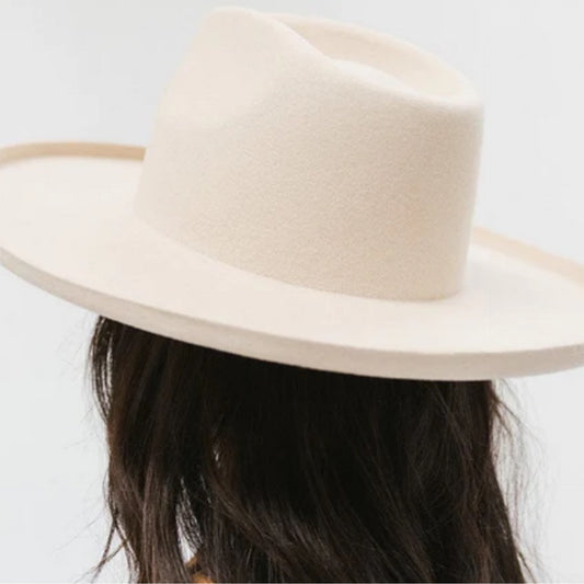 Gigi Pip - Amelia Pencil Brim Fedora Hat : Off White S/M